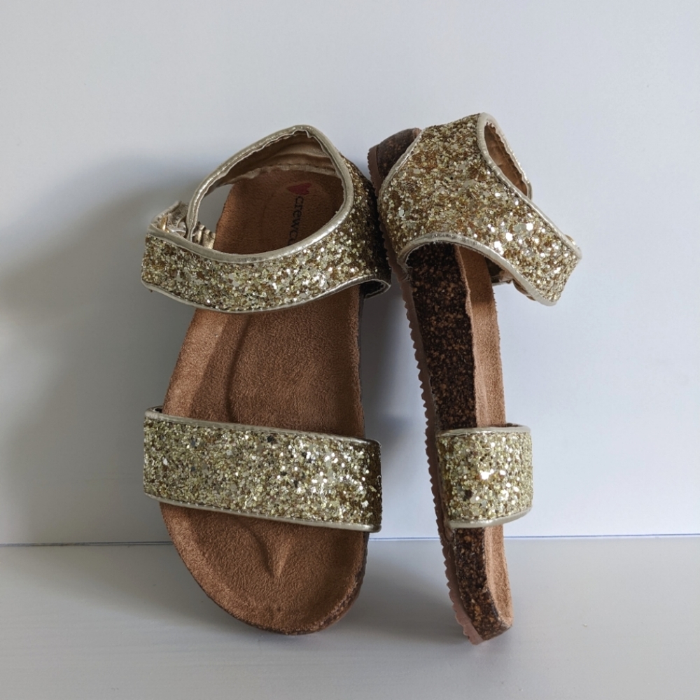 JCrew Crewcuts Gold Sparkle Size 11 sandals.